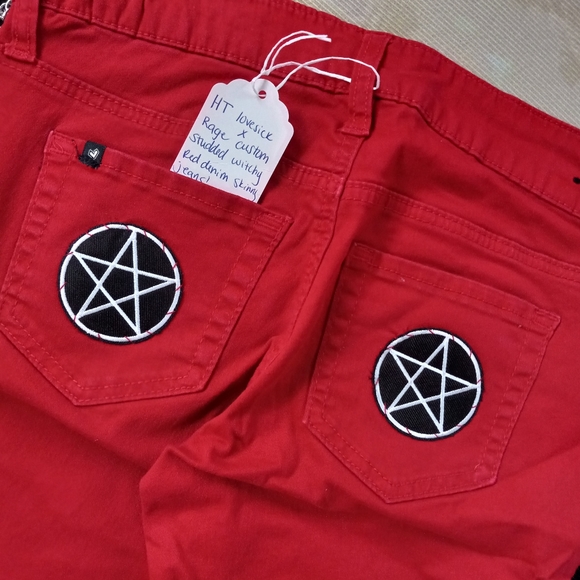 Current size 14-15 inch flat waist goth skinny jeans (3-7) some custom some reg - Picture 6 of 16